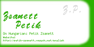 zsanett petik business card